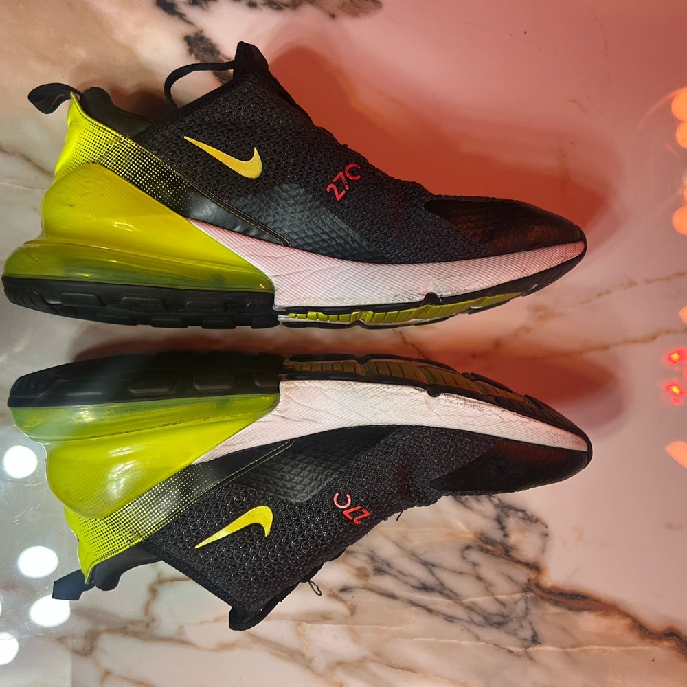 Nike Air Max 270 Men’s Sneakers - Black, Neon Yellow, Red - Picture 2 of 6